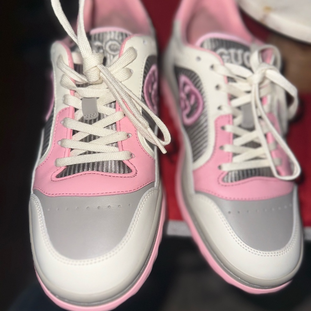 Authentic Gucci Women's Pink and Gray Sneakers - Picture 8 of 10